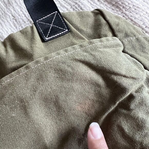 Lola Pilar Hawaii Tote Shoulder Bag Waxed Canvas Olive Pink Tyvek Lining YKK Zip - Picture 11 of 11